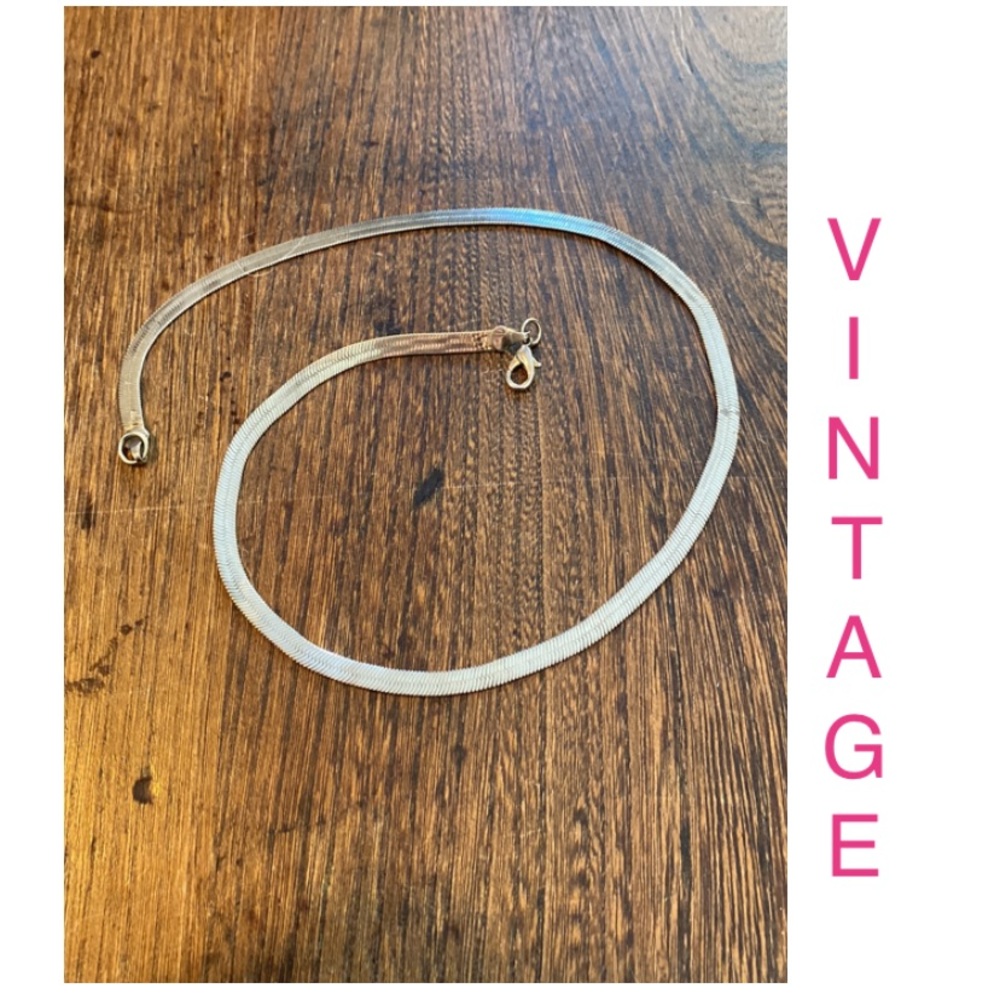 Vintage small tight snake style links chain necklace 18”